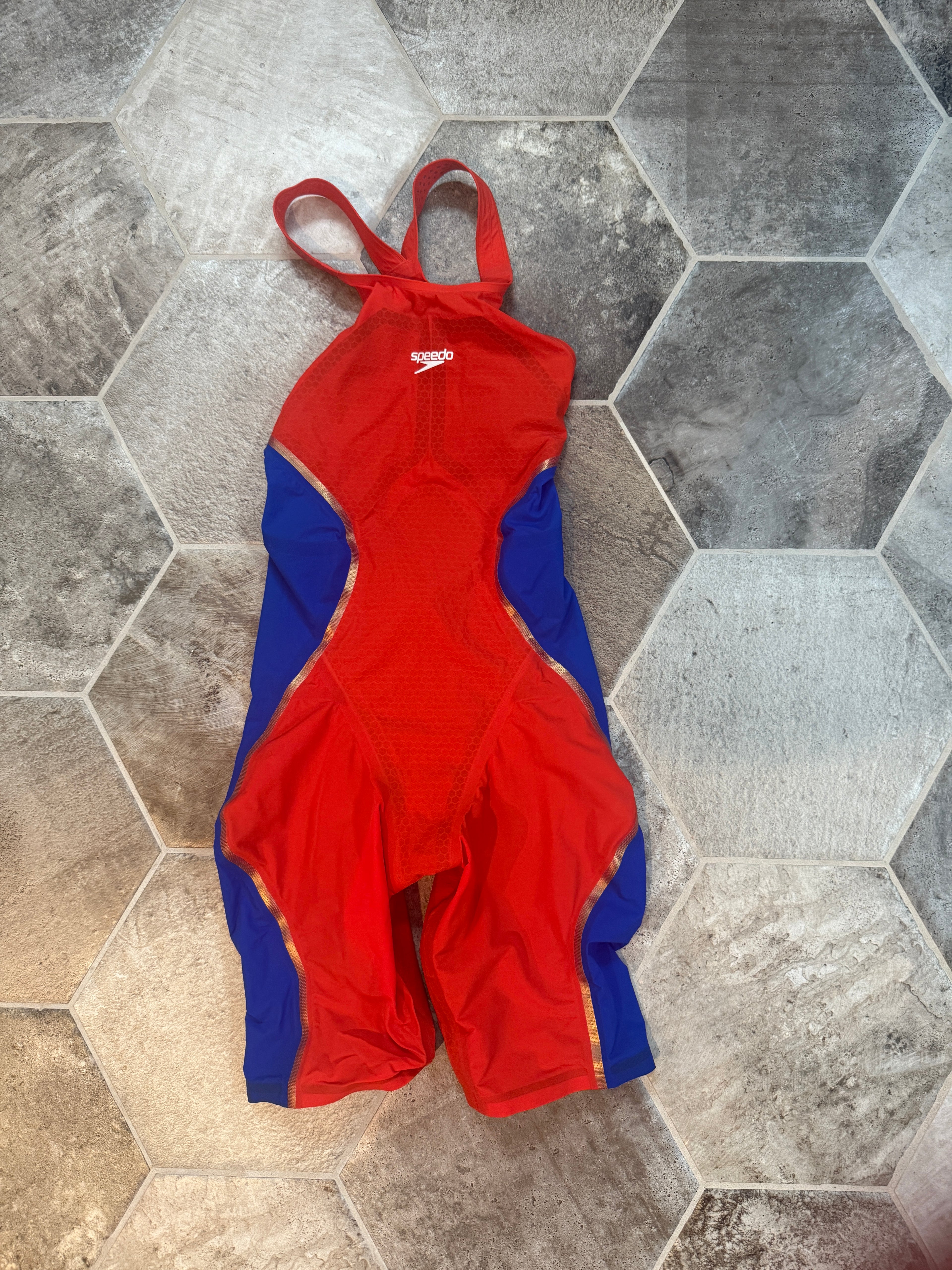 Speedo Pure Intent Orange and Blue Size 23 Open Back